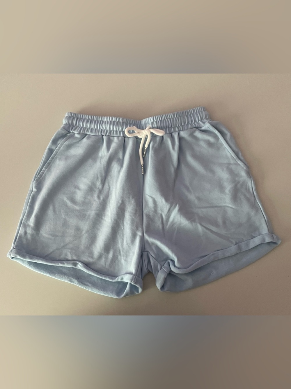 SHEIN Light Blue Drawstring Casual Women’s Shorts